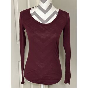 PINK scoop neck, open back long sleeve tee